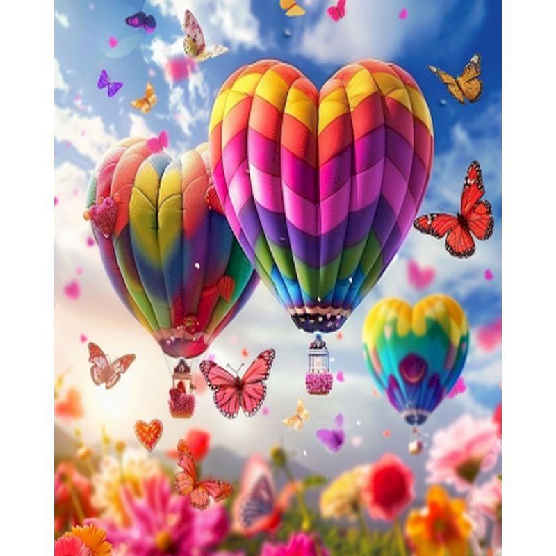 CHENISTORY Oil Painting By Numbers On Canvas,Hot Air Balloon,Paint Kit,Landscape,Handpainted,Pictures By Numbers,Decorative Gift