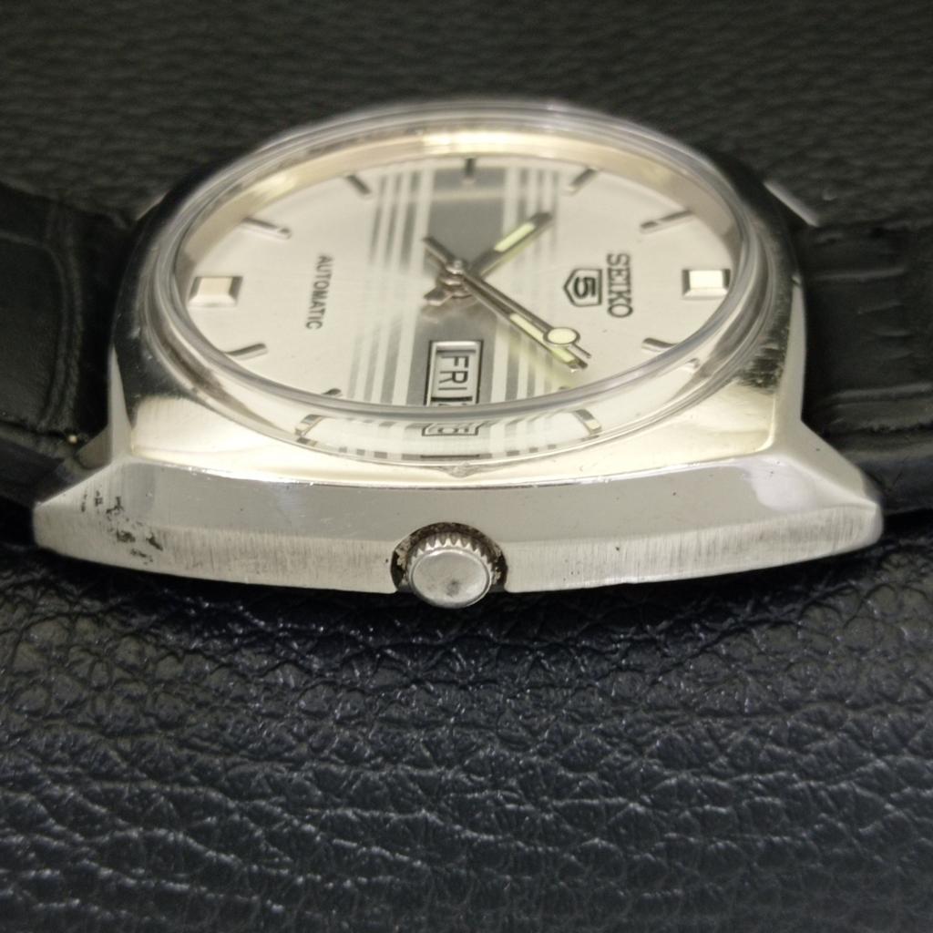 Seiko 5 AUTOMATIC 6309A VINTAGE JAPAN MENS SILVER COLOR DIAL WATCH A701581-5 R206b-a701581