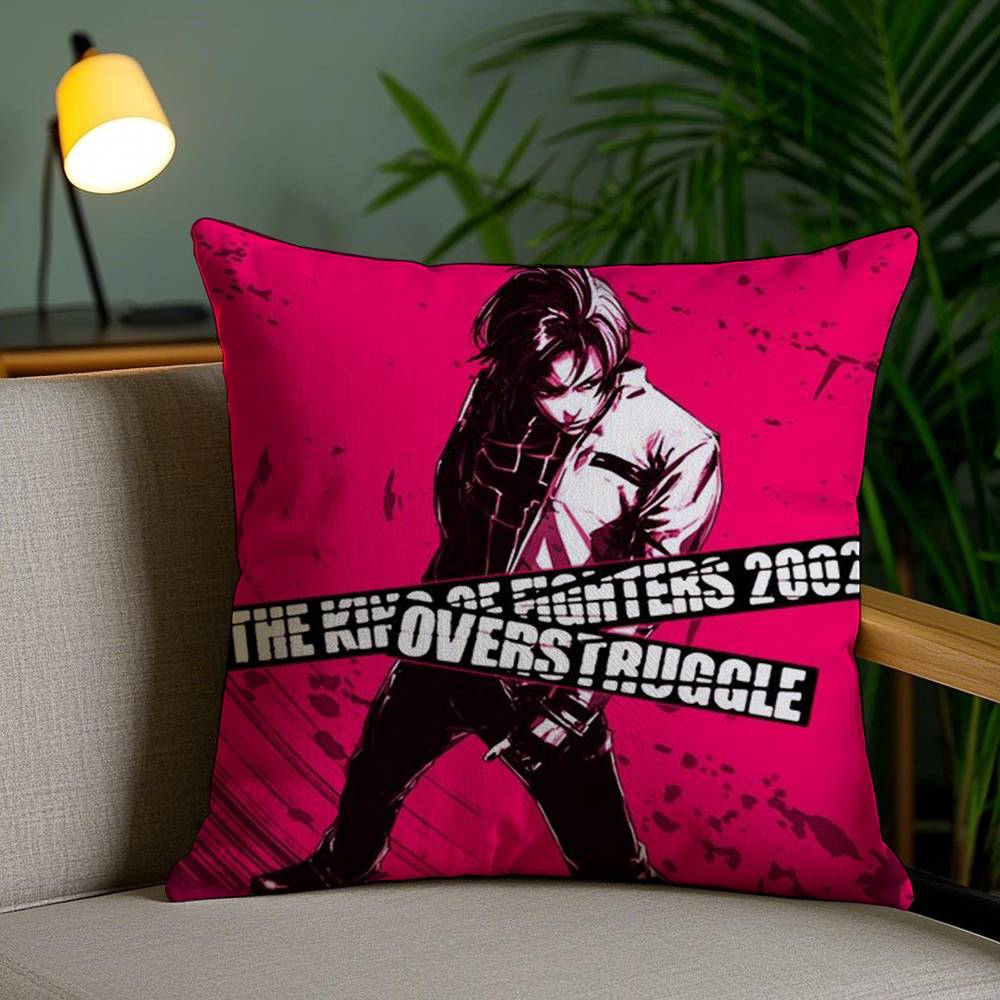 K-KOF The King of F-Fighter Pillow Case Office Sofa Dorm Chair Back Short Plush Double-sided Printing Home  Cushion Cover