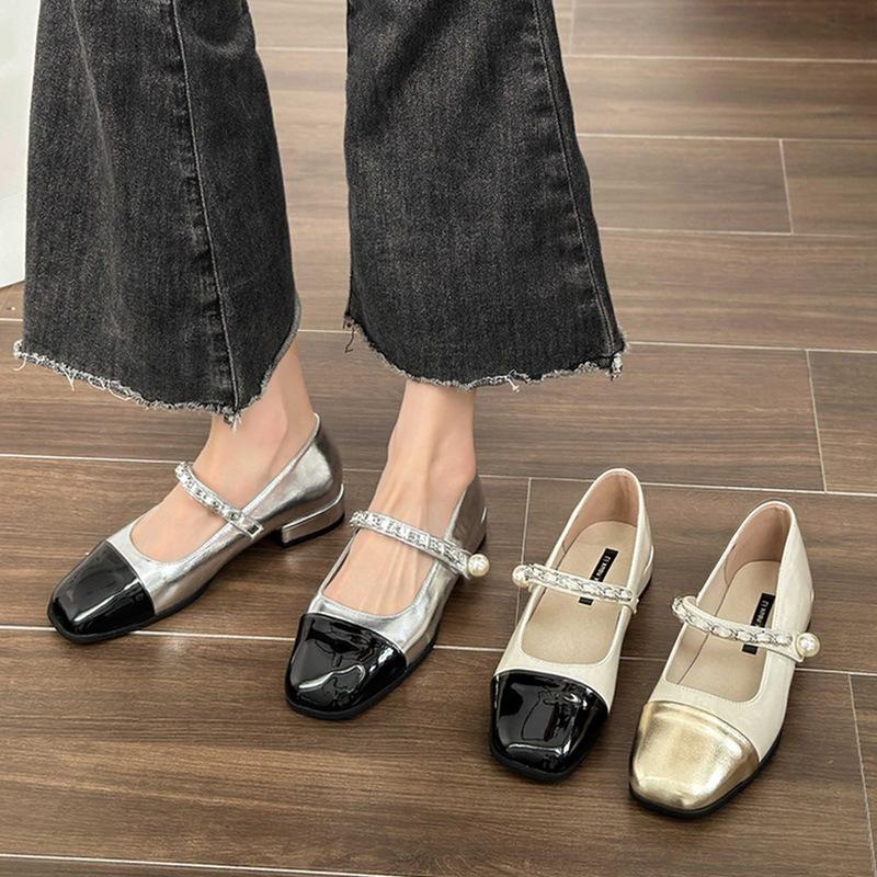 Baotou sandals women's summer new versatile French thick heel single shoes with skirts fairy style Mary Jane women's shoes