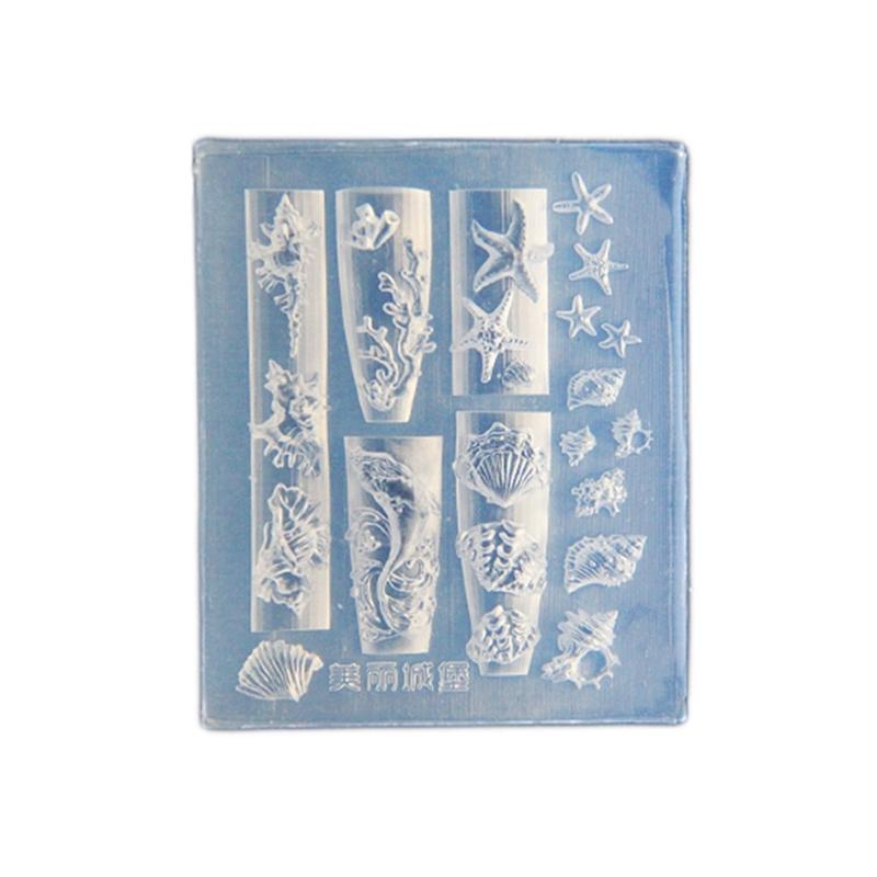 Sea Lifes Nail Stamping Set Silicone Molds Nail Art Designing Mold Suitable for Creative Manicure with Whales and Shells