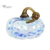 Cute Autumn Centerpiece Mini Hand Blown Glass Pumpkin Ornament, Collectible Thanksgiving Halloween Decoration Faux Crystal Hanging for Fall,