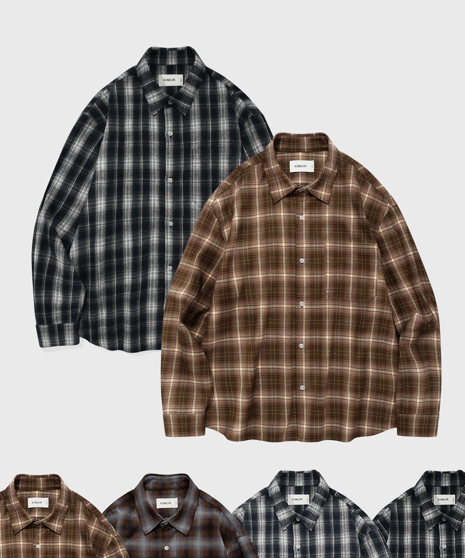 Kimwear Flannel Check Shirt_4 Color Black/M