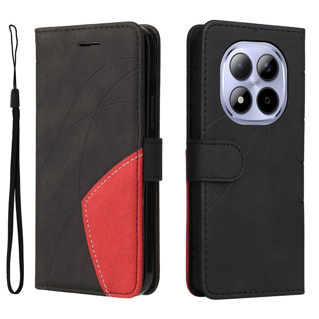 For Xiaomi Redmi Note 15 Pro 5G (Global) Leather Phone Case Stand Wallet with Bi-colour Splicing Design