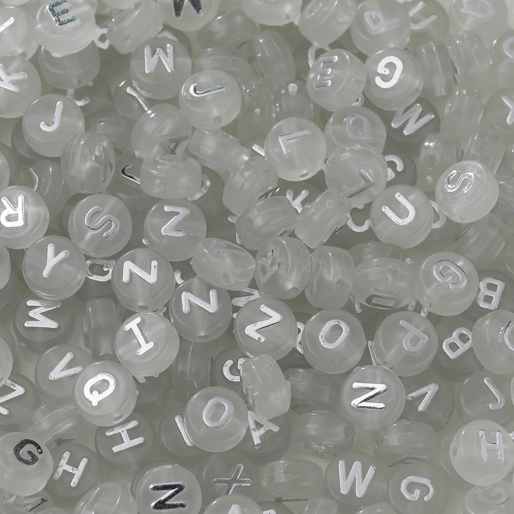 30pcs 6*10mm Mixed Acrylic Letter Beads Round Spacer Loose Beads for DIY Necklace Bracelet Earring Jewelry Making Accessories