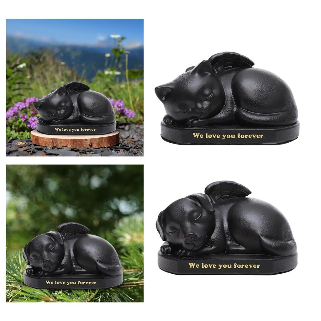 Pet Urns Cremation Memorial Urn Keeping Precious Resin Sleeping in Angel Wing Statue Memory for Indoor, Backyard, Living Room