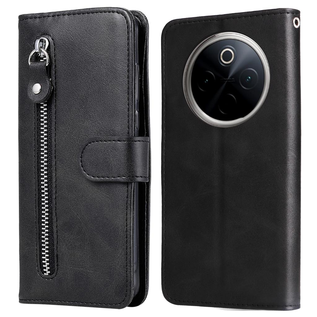 For OnePlus 13 Case Zipper Wallet Calf Texture PU Leather Phone Cover