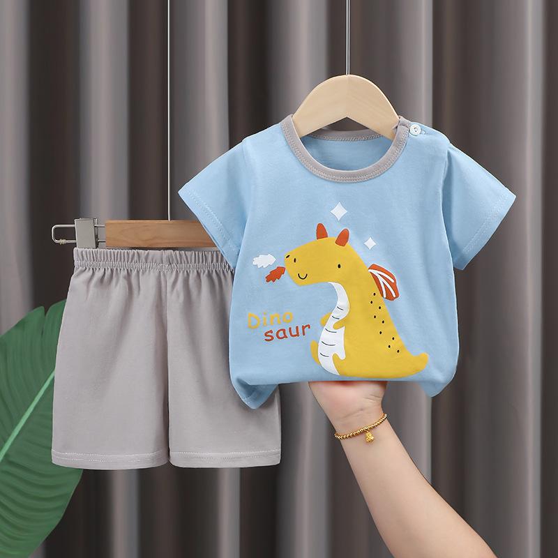 2026 Summer Children's Short Sleeve Set Pure Cotton Thin T-shirt Children's Clothing