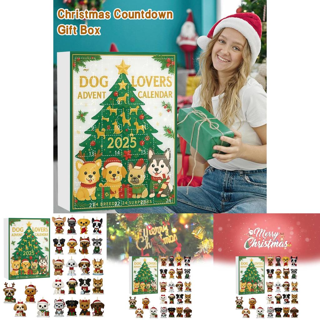 Christmas Dog Lover Advent Calendar With Acrylic Tree Ornaments For Holiday Celebration