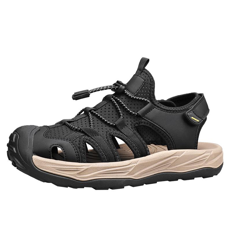 

Летние нескользящие сандалии с закрытым носком и открытым носком, сандалии с мягкой подошвой, легкие мужские садовые туфли на толстой подошве 46