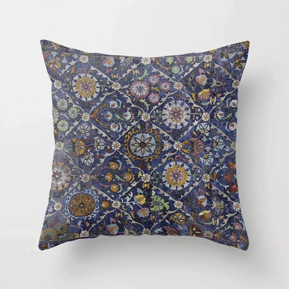 Home Decor Pillowcase Boho Psychedelic Texture Polyester Print  for Bedroom Living Room 45x45cm Funda De Almohada