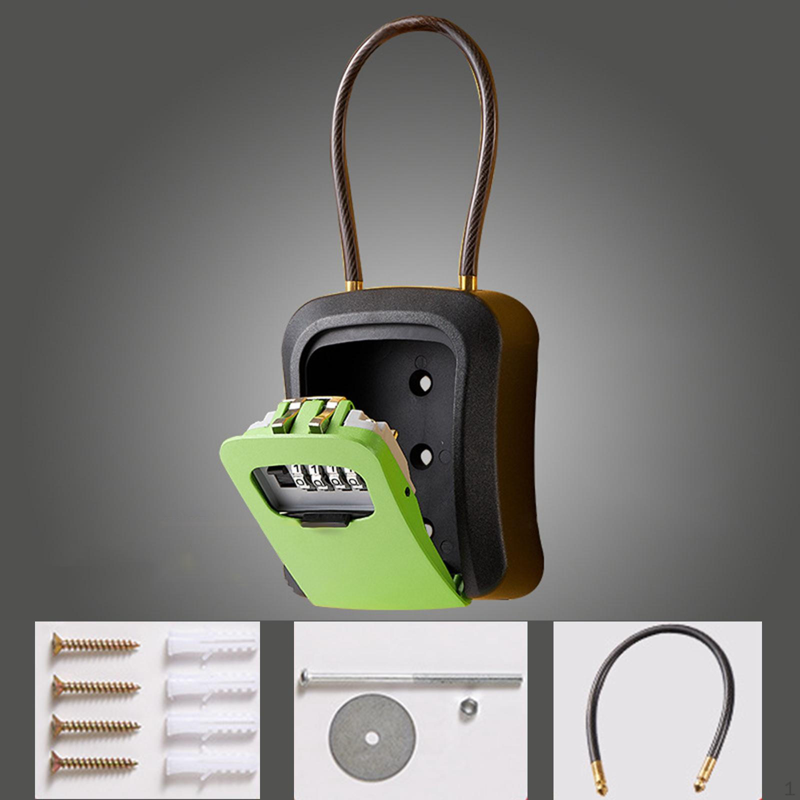 

Скринька для ключів, захисний код із 4-значною комбінацією, стійкий до атмосферних впливів, для дому, гаража зелений