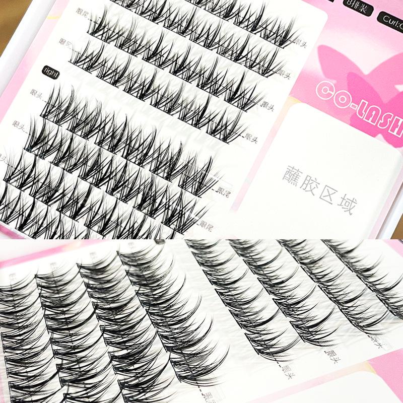 Coolles Wheat Ear False Eyelashes: Thin Black Stem, Thick Barbie Tip, Segmented for Novices