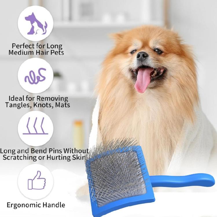 Dog Cats Grooming Comb With AntiFatigue Handle ABS Construction Slicker Brush For Daily Coat Care And Mat Prevention