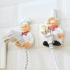 1/10pcs Cartoon Power Cord Storage Rack Chef Plug Hook Strong Adhesive Hook Creative Plug Finishing Bracket