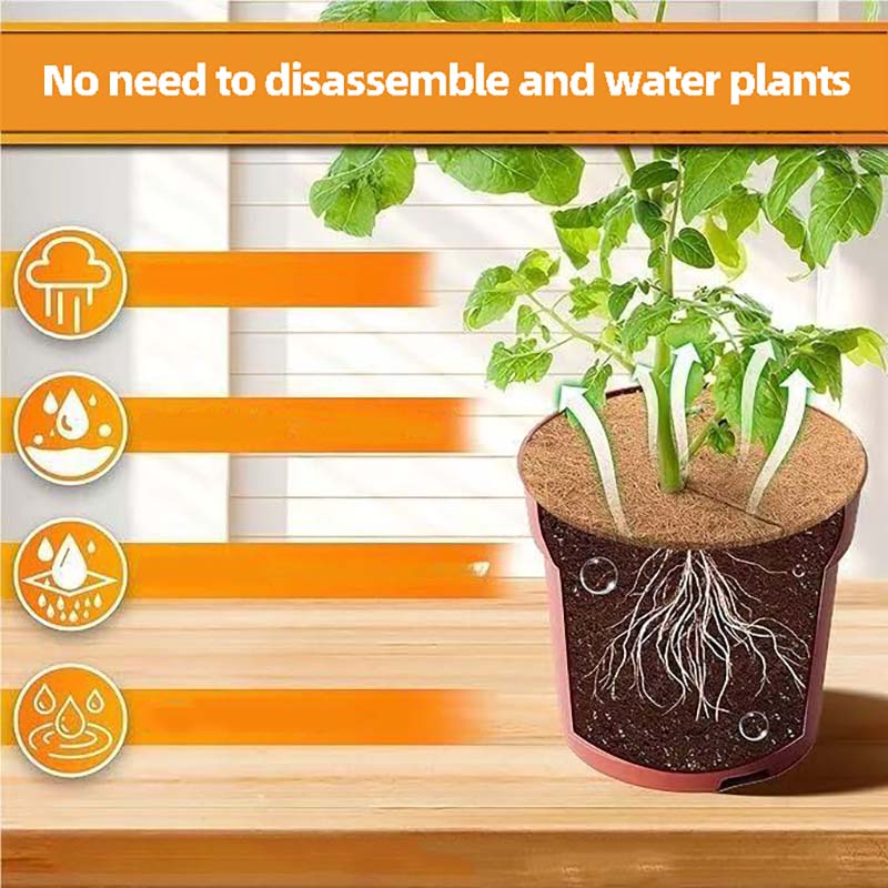 Nuovo Vaso per Piante Tappetino in Fibra di Cocco Rotondo Scanalato Pad Piatto per Prevenzione Erbacce Fuoriuscita Terriccio Strumento da Giardinaggio