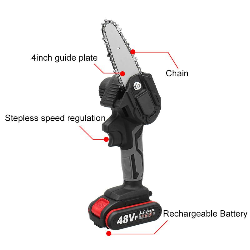 2000RPM DC 48V Woodworking Cordless Wood Cutter Portable Saw Rechargeable Electric Saw