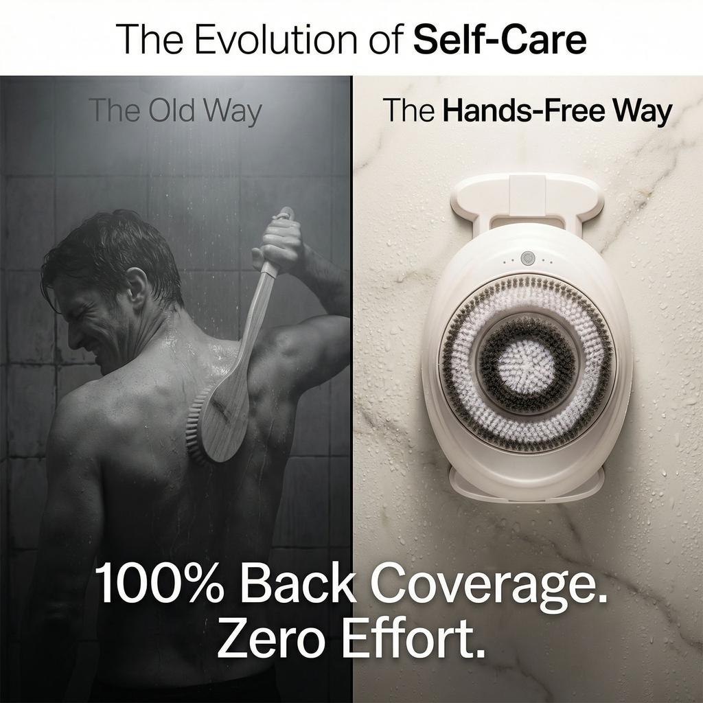 Electric Body Brush Automatic Movable Wall Mounted Electric Body Scrubber for Shower