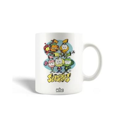 Keramiktasse - Die Schlümpfe - Logo - 30cl - Weiß - Spülmaschinenfest