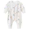 Newborn Cotton Long-Sleeve Tie-Up Romper