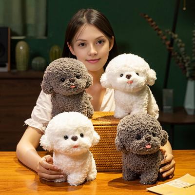 Cute Dog Plush Doll 20/30cm Realistic Soft Fluffy Stuffed Puppy with Playful Tongue Travel Companion Gift for Boys Girls