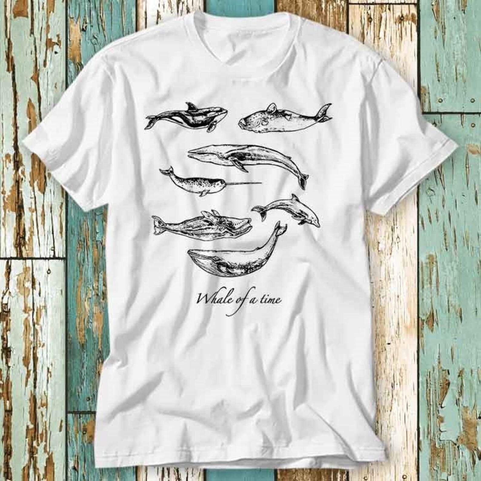 Whale Of A Time King Of The Sea Universe T-Shirt Top Design Unisex Ladies Mens Tee Retro Fashion Vintage Shirt S813 2XL
