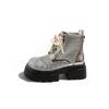 Fashion 2025 New Chunky Style Woman Ankle Boot Fashion Lace Up Ladies Platform Height Increase Short Boots Autumn Winter Women's Shoes