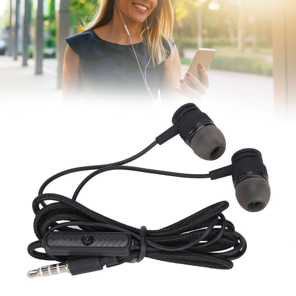 JY‑075 3.5mm Plug Headphones Noise Isolation Wired Earbuds with Mic and Call Controller for Exercise