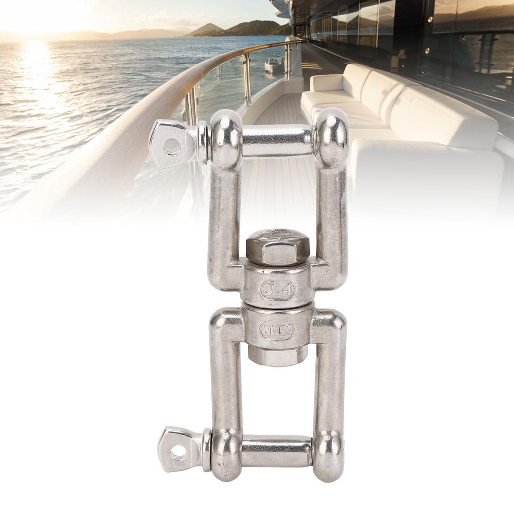 Stainless Steel Double Ended   Shackle 8 Shaped   Connector Marine Device for Ships Boat Yacht