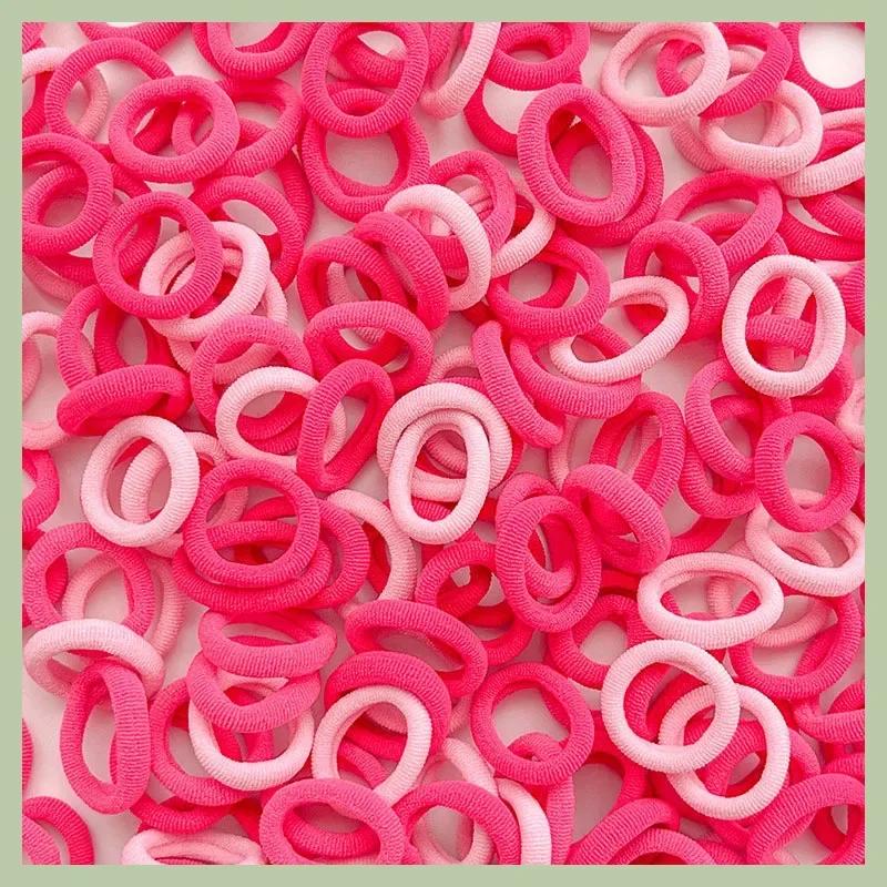 100/300PCS Basic Nylon Ealstic Hair Ties for Girls Colorful Hair Band Ponytail Holder Scrunchie Rubber Band Kid Hair Accessories