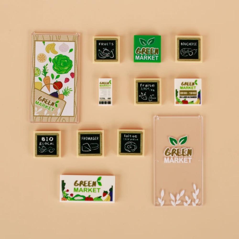 Food Printed Tiles Passport Plane Ticket Building Blocks Sushi Pizza Sound Compass Map Milk Juice Sauce Dessert Bricks Toy