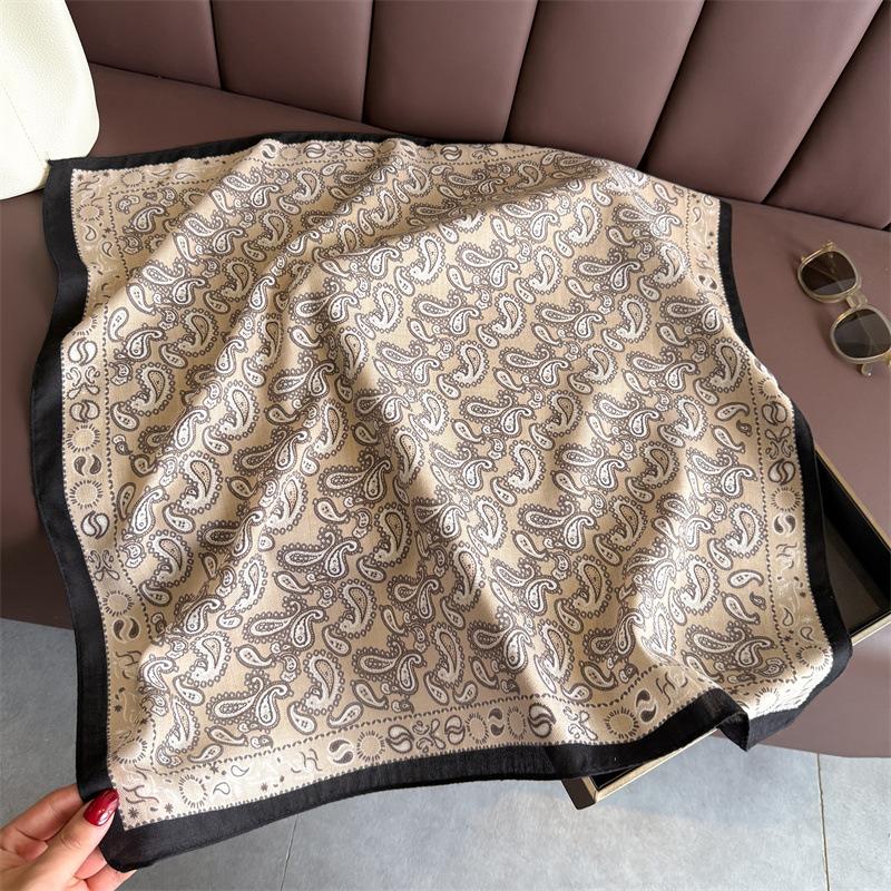 New Cashew Print Female Neck Scarf Cotton Linen Feeling Women Hair Scarves Foulard Head Band Shawls Wraps Neckerchief Bandana