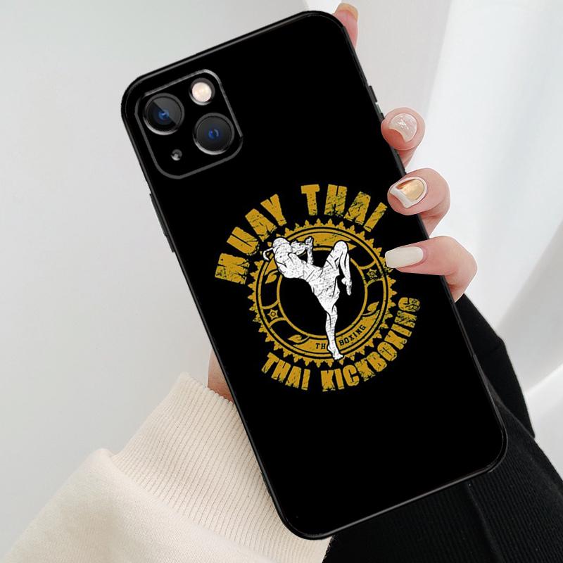 Muay Thai Vechtsport Boksen Telefoonhoesje Voor iPhone 13 12 11 14 15 16 Pro Max Mini X XS Max XR Plus Hoesje Achterkant