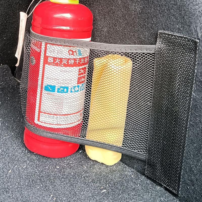 Car Trunk Elastic Mesh Storage Net Fixed Straps Auto Interior Accessories Car Seat Back Fixing Bag Elastic String Net Organizers