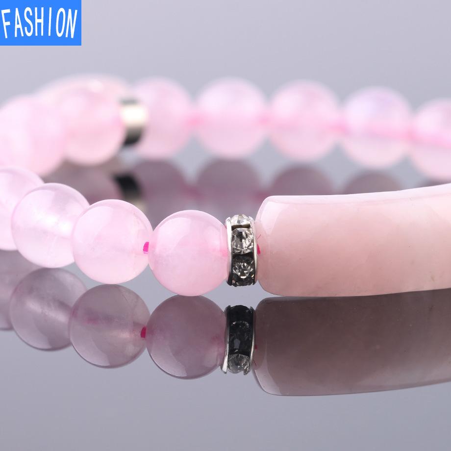 Pulseira de contas de cristal natural amor charme pulseira de contas joias femininas