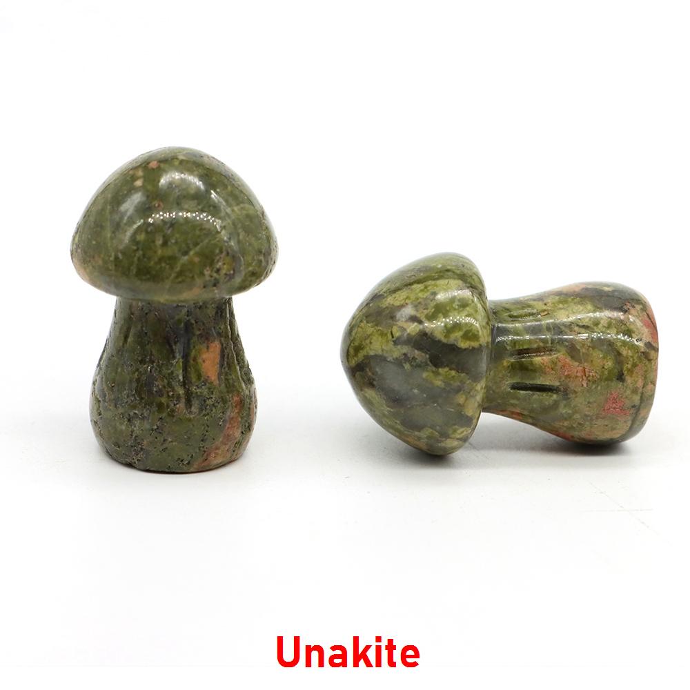 1.5" Natural Crystal Mushroom Gem Quartz Mushroom Mineral Healing Reiki Home Decoration Diy Crafts Gift Aquarium Stone