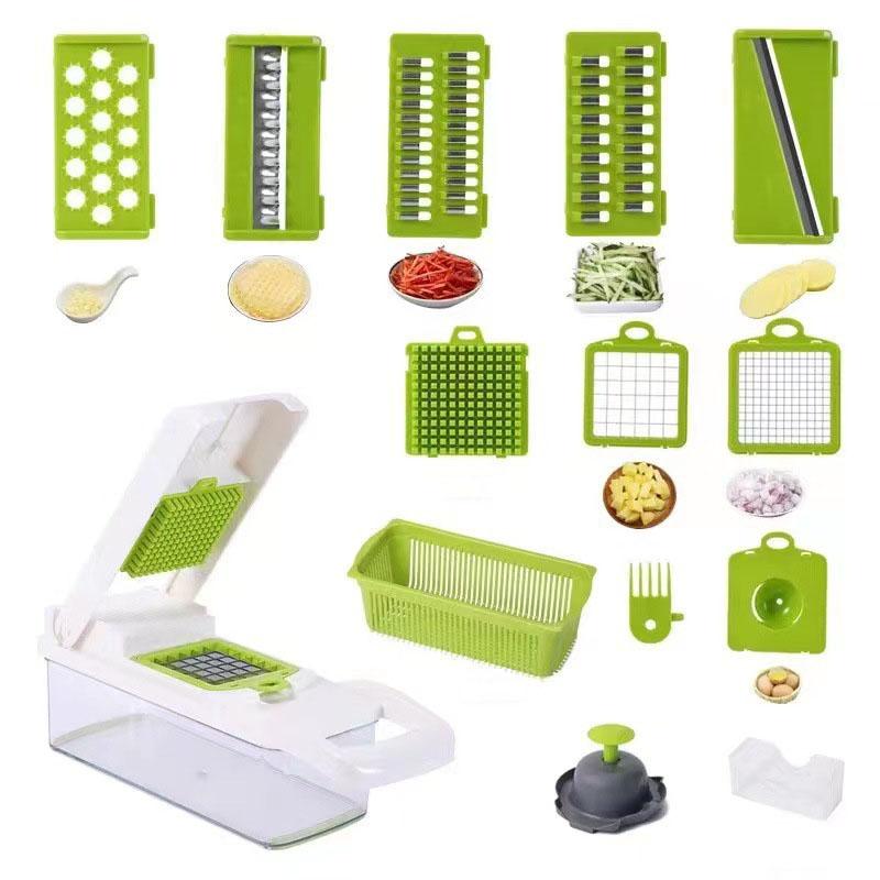 Vegetable Cutter Multifunctional Dicing Blades Slicer Shredder Fruit Peeler Potato Cheese Drain Grater Chopper Kitchen Tools 3