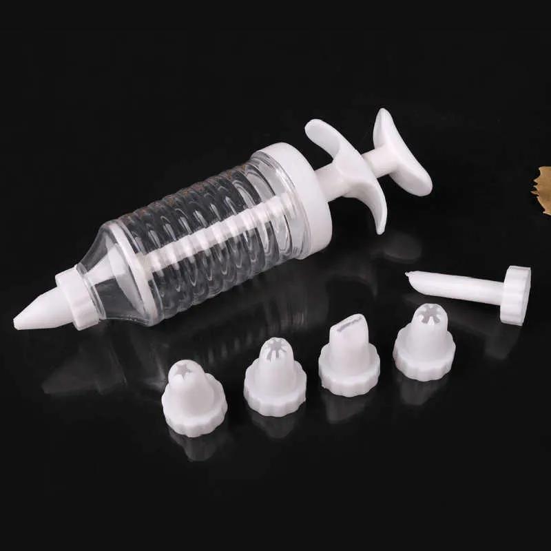 Herramienta para Hornear Galleta de Mantequilla Pistola para Galletas Boquilla de Montaje Dispositivo Manual DIY Lechera Plástico Ocho Pastel Transparente Limpio Sanitario TLY072