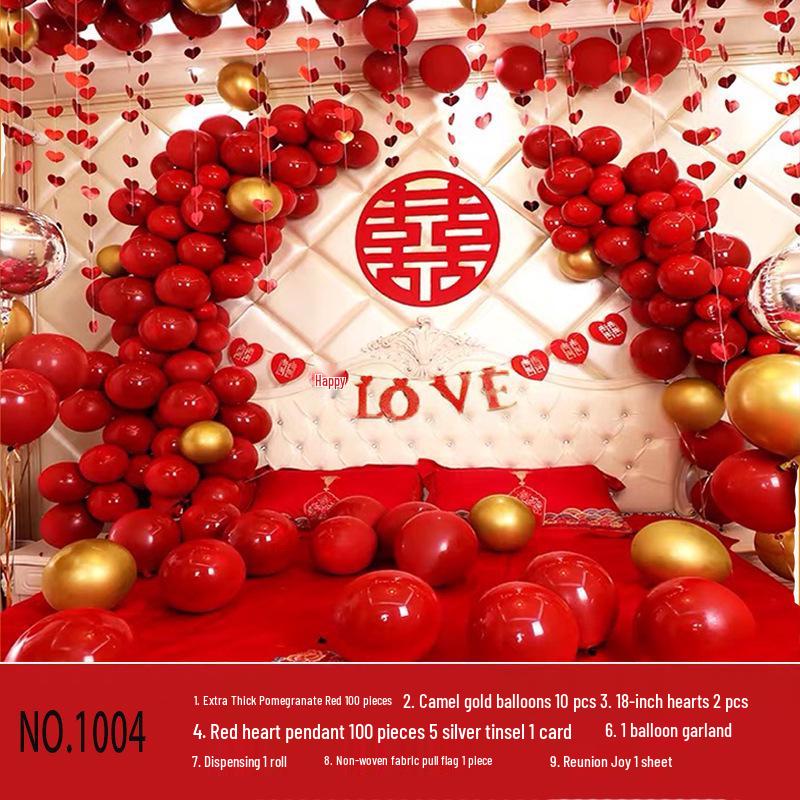 Ruby Red Pomegranate Wedding Balloons Set