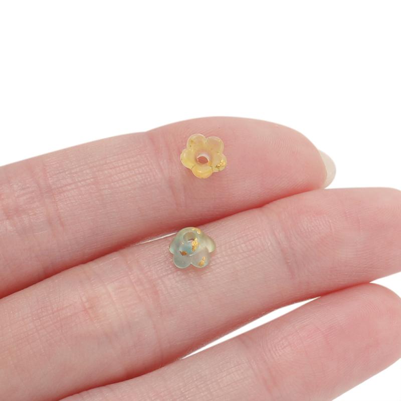 50Pcs/Lot Gradient Flower Acrylic Beads Bellflower Spacer Beads Caps For Diy Charms Bracelets Jewelry Making Findings Accessorie
