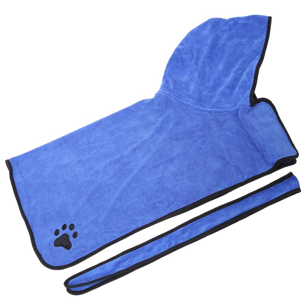 Vláknový mazlíčkový voděvzdorný župan pro psy s kapucí k sušení, osuška s páskem XL