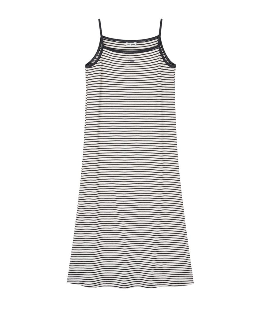 Metapeo Met Striped Bustier Dress Holiday Charcoal