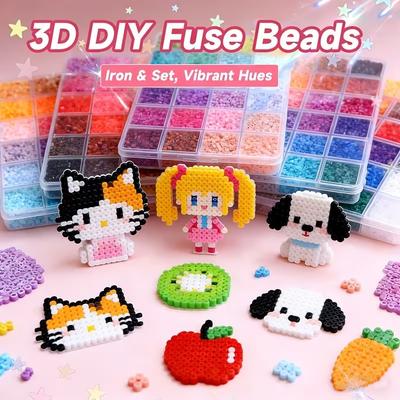 2.6Mm 720012000Pcs 3D Pixel Puzzle Iron Beads For Kids Melting Beads Hama Beads Diy High Quality Handmade Gift Toy Fuse Beads