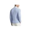 Polo Ralph Lauren Solid Color Crew Neck Cable Knit Pattern Printed Embroidered Slim Fit Long Sleeve Sweater Men Sweater Light-Blue 710775885-503