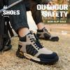 Fashion 2025 New Safety Shoes Men Steel Toe Outdoor Work Boots Puncture Proof Rubber Work Shoes Man Anti-smash Safety Boots Construction