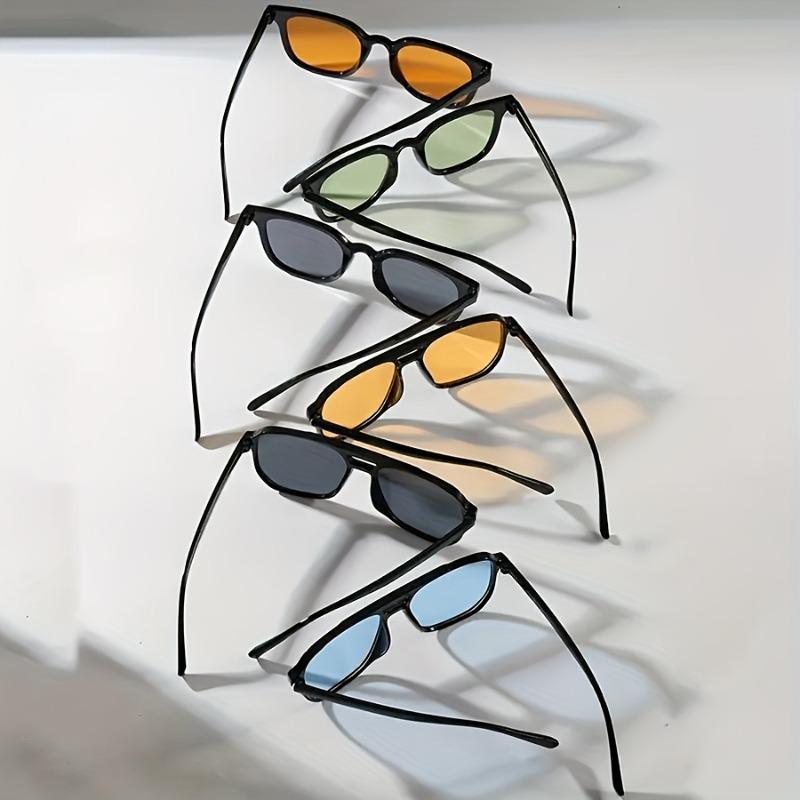 6-Pack Retro Oval Glasses Set Full-Frame PC Lens & Frame Unisex Vintage Accessory Ideal for Valentine's Gifts.