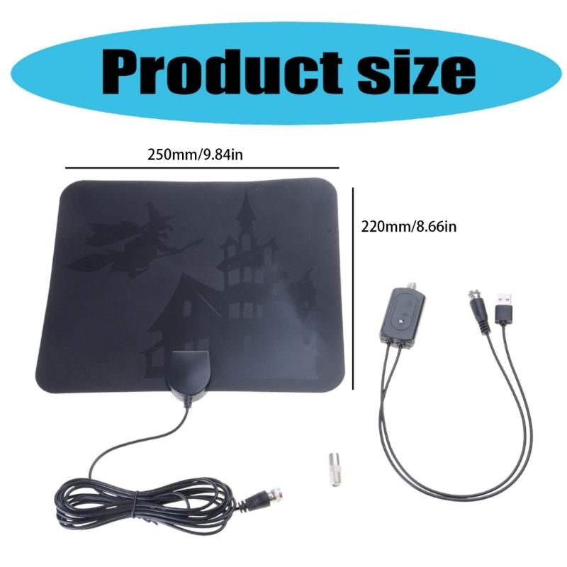 4K 1080P High Gain HD TV DTV Box Digital TV Antenna 120Miles Booster Active Indoor Aerial Flat Design TNT Antenna Replac