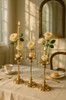 Gold Candle Holders Metal Candlestick Flower Vase Table Centerpiece Event Flower Rack  Road Lead Wedding Decoration New