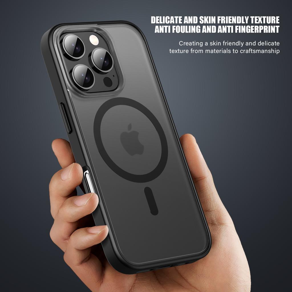 For iPhone 16 Pro Case Matte PC+TPU Phone Cover Compatible with MagSafe