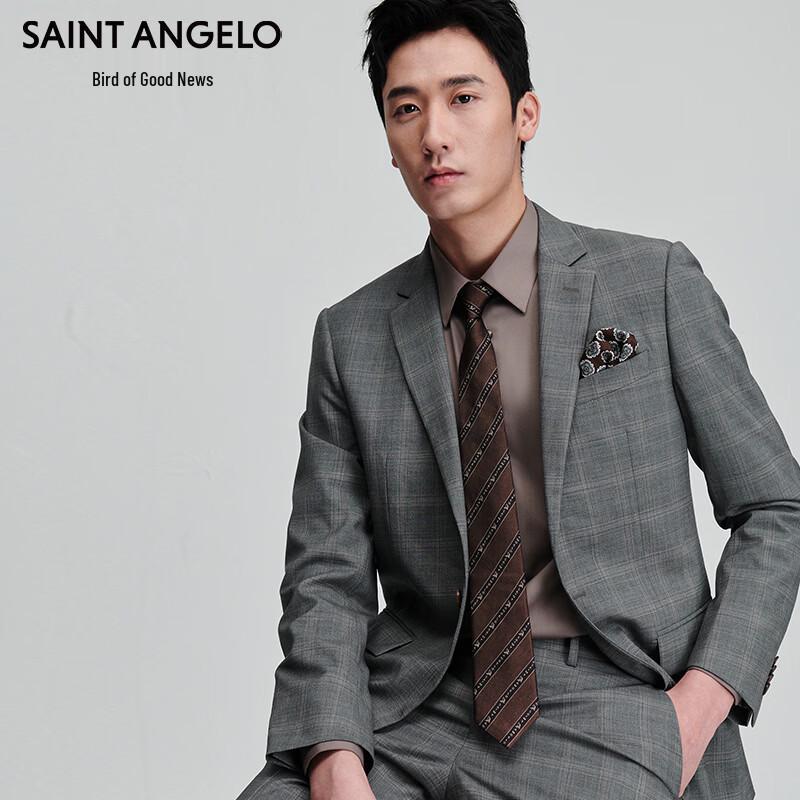 Men's Plaid Wool Business Suit Jacket